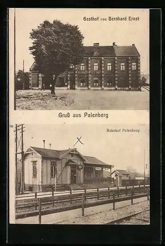 AK Palenberg, Bahnhof, Gasthof von Bernhard Ernst