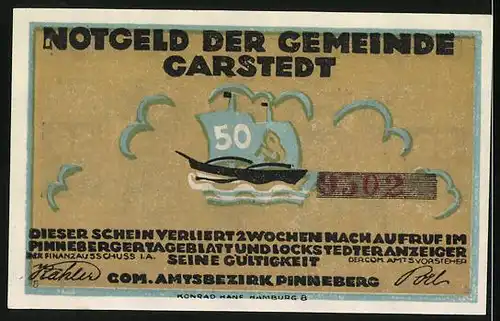 Notgeld Garstedt, 50 Pfennig, Gorch Fock, De ole Fohrensmann