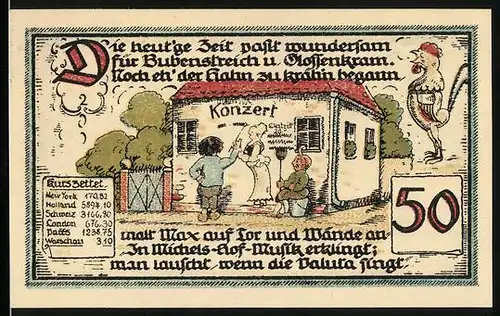 Notgeld Gatersleben 1921, 50 Pfennig, Max malt Wände an