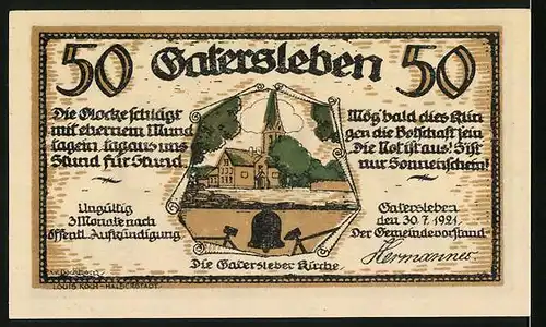 Notgeld Gatersleben 1921, 50 Pfennig, Max und Moritz schleichen zum Hamster