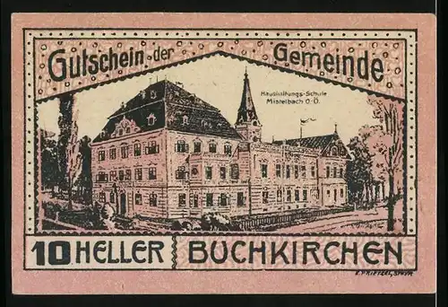 Notgeld Buchkirchen 1920, 10 Heller, Stadtwappen