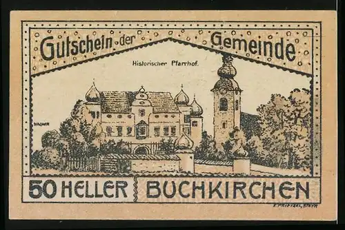 Notgeld Buchkirchen 1920, 50 Heller, Stadtwappen