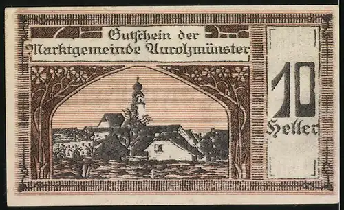 Notgeld Aurolzmünster 1920, 10 Heller, Graf Arco