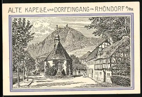 Notgeld Rhöndorf a. Rh. 1921, 99 Pfennig, Ortspartie mit Kirche