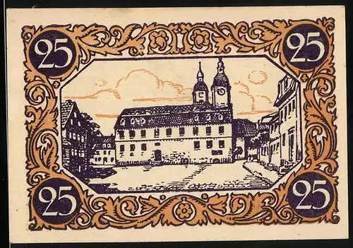 Notgeld Kindelbrück 1920, 25 Pfennig, Rathaus