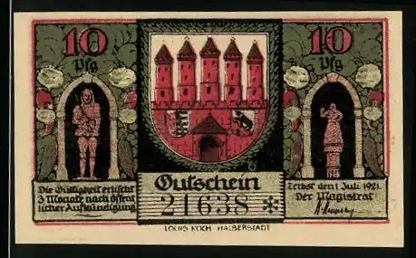 Notgeld Zerbst 1921, 10 Pfennig, Gesamtansicht des Museums