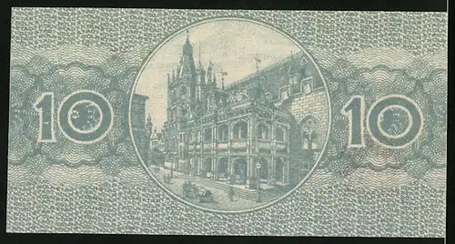 Notgeld Köln 1920, 10 Pfennig, Partie am Rathaus