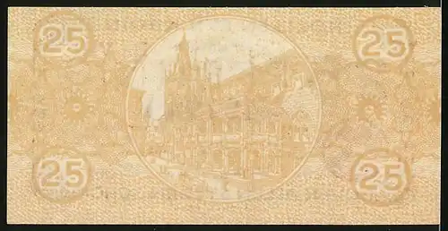 Notgeld Köln 1920, 25 Pfennig, Partie am Rathaus