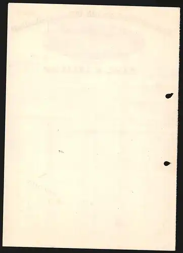 Rechnung Berlin 1933, Berliner Wäschefabrik AG, vorm. Gebr. Ritter, Bahngleise mit Lokomotiven vor dem Geschäftsgebäude