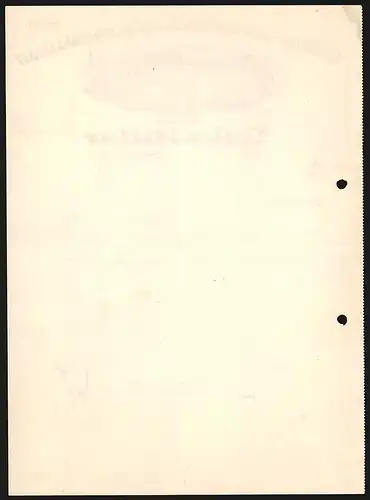 Rechnung Berlin 1933, Berliner Wäschefabrik AG, vorm. Gebr. Ritter, Bahngleise mit Zügen vor dem Geschäftsgebäude