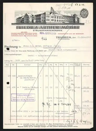 Rechnung Thalheim 1943, Friedr. & Arthur Müller, Ansicht der Fabrikanlage