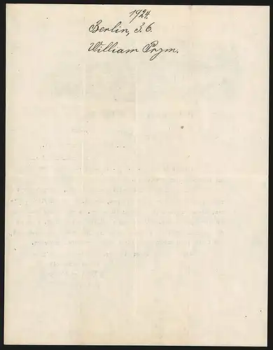 Rechnung Berlin 1924, Firma William Prym GmbH, Ansicht des Messingwerkes Stolberg-Hammer