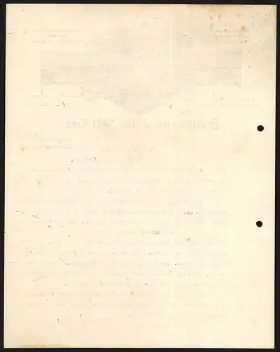 Rechnung Hannover 1929, Braunsberg & Co. AG, Baumwollfabrik & Färberei, Ansicht vierer Werke und zweier Comptoirs