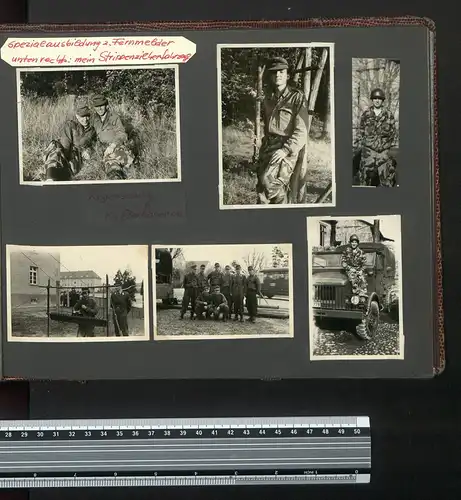 Fotoalbum mit 51 Fotografien, Bundeswehr 1956, Weidne / Oberpfalz, Lager Heuber, Splittertarn WH, Adolf Möll, Fernmelder