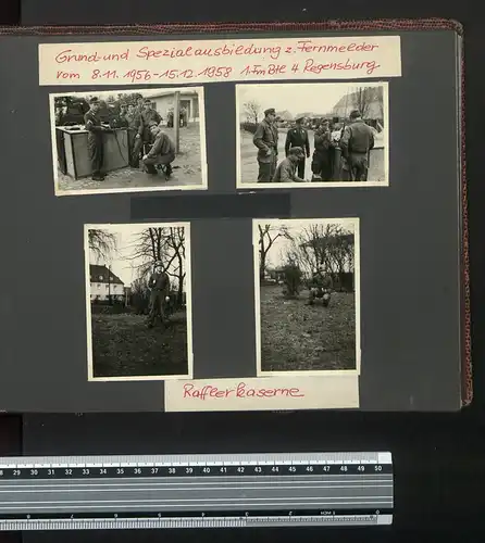 Fotoalbum mit 51 Fotografien, Bundeswehr 1956, Weidne / Oberpfalz, Lager Heuber, Splittertarn WH, Adolf Möll, Fernmelder