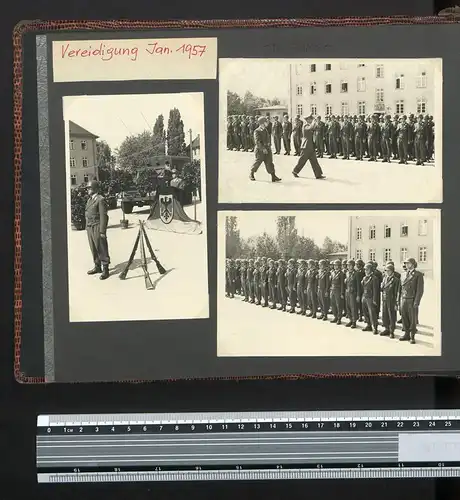 Fotoalbum mit 51 Fotografien, Bundeswehr 1956, Weidne / Oberpfalz, Lager Heuber, Splittertarn WH, Adolf Möll, Fernmelder