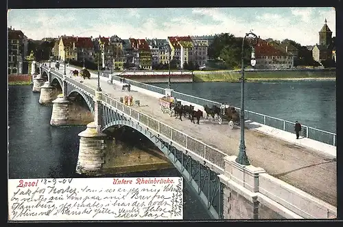AK Basel, Untere Rheinbrücke