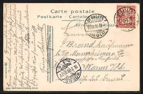 AK St. Gallen, Panoramablick auf die Stadt