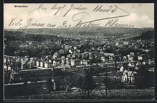 AK Winterthur, Teilansicht mit Kirche
