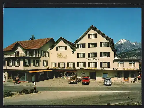 AK Sargans, Hotel Post, VW-Käfer