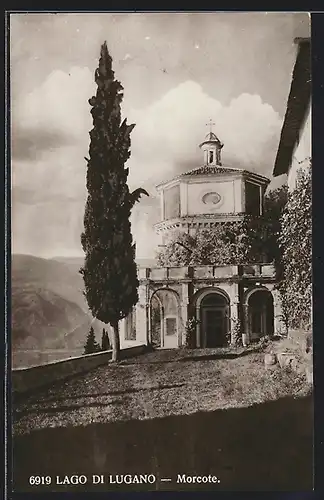 AK Morcote /Lago di Lugano, Blick auf die Kirche
