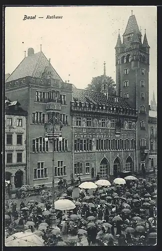AK Basel, Versammlung vor dem Rathaus