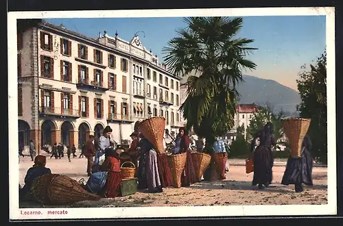AK Locarno, Mercato, Hotel Metropole