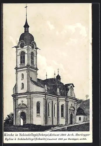 AK Schindellegi, Vorderansicht der Kirche