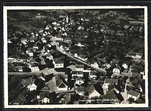 AK Müllheim /Thg., Fliegeraufnahme des Ortes mit Kirche