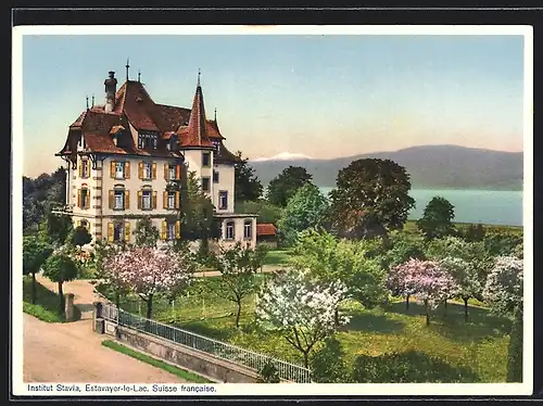 AK Estavayer-le-Lac, Institut Stavia im Frühling