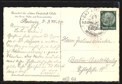 AK Bad Reinerz, Teilansicht mit Kirche