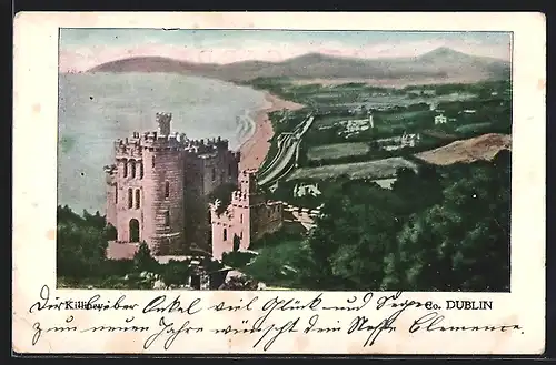 AK Killiney, Panorama mit Burg