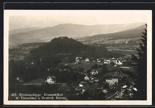 AK Krummhübel /Riesengebirge, Panorama mit Tannenhof und Deutschem Kaiser