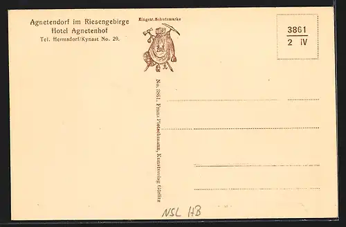 AK Agnetendorf im Riesengebirge, Hotel Agnetenhof