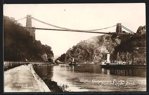 AK Bristol, Clifton Suspension Bridge from the River Bank