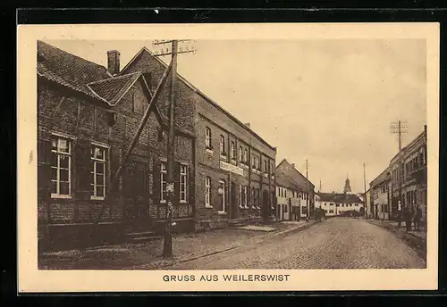 AK Weilerswist, Hauptstrasse mit Gasthof zur guten Quelle G. Nielbock