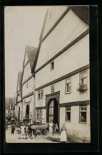 Foto-AK Helmarshausen, Gasthaus Hauser 1919