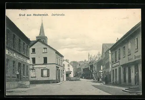 AK Mechernich, Dorfstrasse mit Hotel Russischer Hof