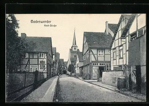 AK Bodenwerder, Kirch-Strasse mit Blick auf die Kirche