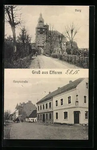 AK Efferen, Hauptstrasse und Burg
