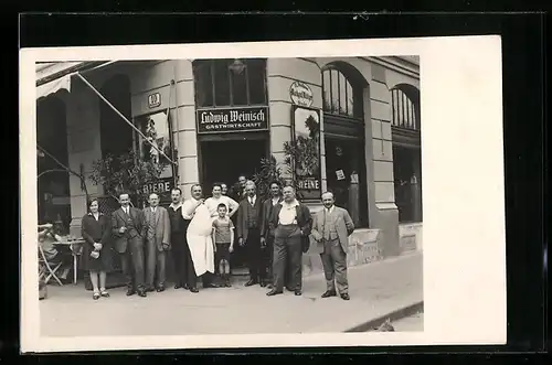 Foto-AK Wien, Ludwig Weinisch Gasthaus in Markgraf Rüdiger-Strasse 1