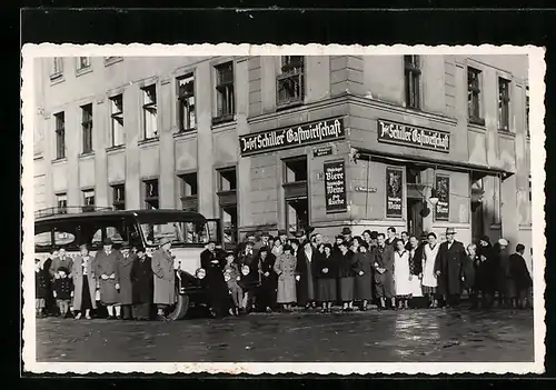 Foto-AK Wien, Sautergasse / Wurlitzergassee, Josef Schiller Gastwirtschaft