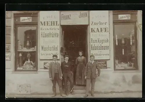 Foto-AK Wien, Victualienverschleiss Franz Jahn, Staglgasse 10