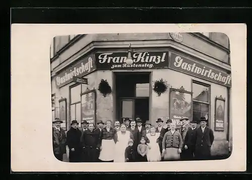 Foto-AK Wien, Gasthaus Franz Kinzl, Holochergasse 1