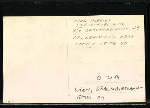 Foto-AK Wien, Braunhirschengasse 24, Fleischselcherei Karl Moebius und Molkerei, Kutsche