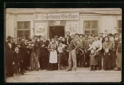 Foto-AK Wien, M. Schermanns Gasthaus, Balderichgasse 6
