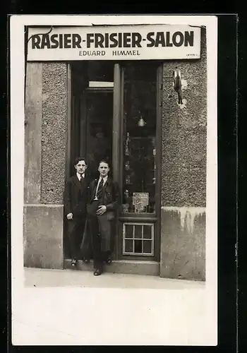 Foto-AK Wien, Frisier-Salon Eduard Himmel, Hütteldorfer Strasse 32