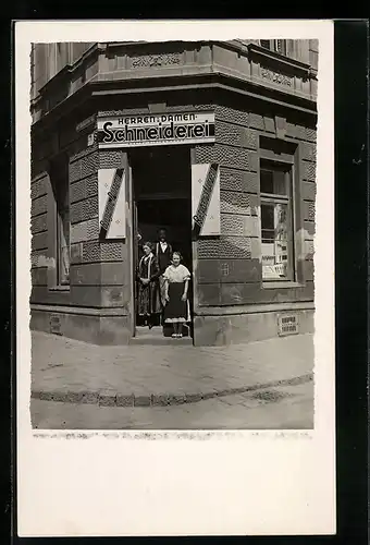 Foto-AK Wien, Herren- und Damen-Schneiderei, Beheimgasse 78