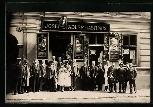 Foto-AK Wien, Josef Stadlers Gasthaus, Pouthongasse 4