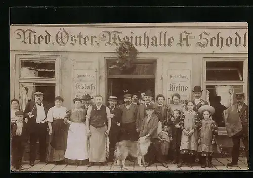 Foto-AK Wien, Nieder-Österreichische Weinhalle A. Schodl, Zinckgasse 22